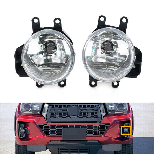 A pair of front bumper fog light spotlights for 2018-2019 for Toyota Hilux Revo Rocco.