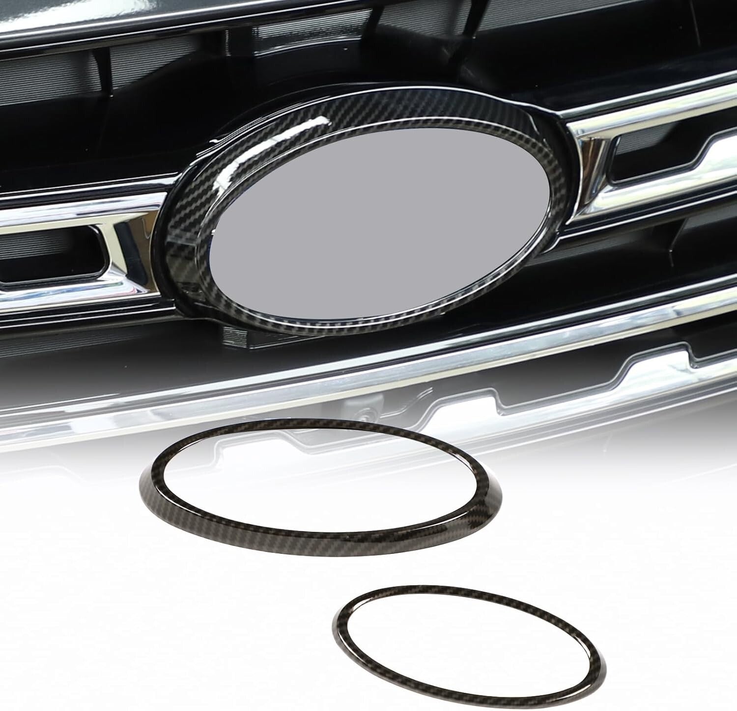 for Subaru XV 2022+ Front Rear Car Logo Decorative Ring Cover ABS Carbon Fiber