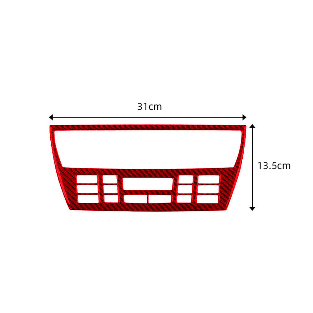 Red Carbon Fiber Central Control CD Panel Decorative Trim for BMW X3 E83 2004-10
