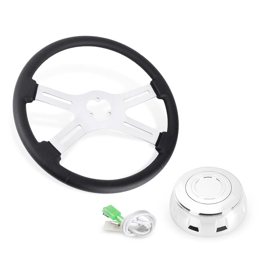 18Truck Steering Wheel Chrome 4 Spoke for Freightliner / for Kenworth / for Peterbilt / for Volvo