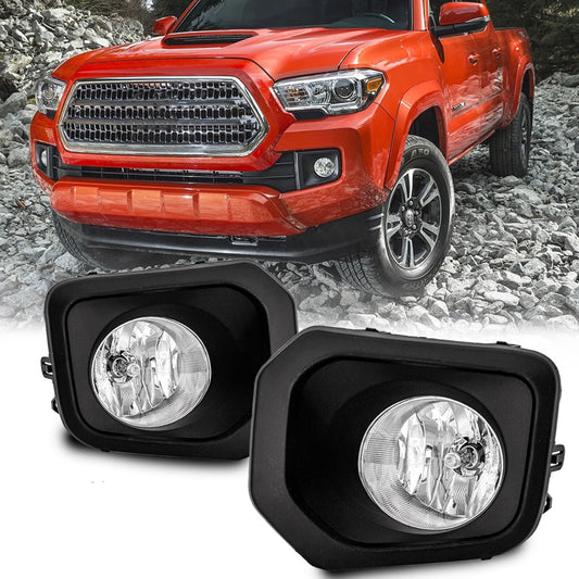 Fog light and anti-collision lights suitable for 2016-2023 for Toyota Tacoma SR5 with a pair of transparent lenses.