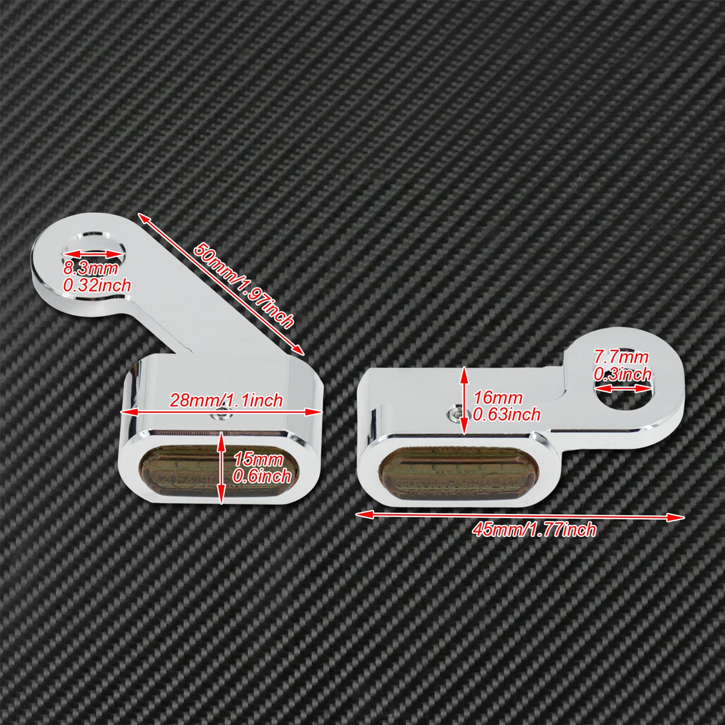 2Pcs Chrome LED Clutch Turn Signal Indicator Running Light Fit For Sportster 883