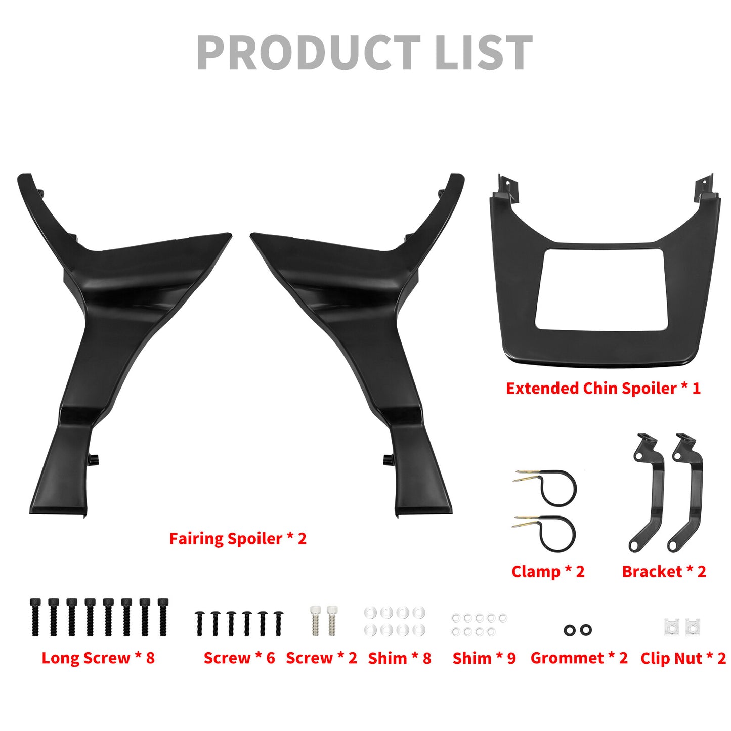 Unpainted Fairing Spoilers Cover Fit for Harley Touring Road Glide FLTRX 17-23