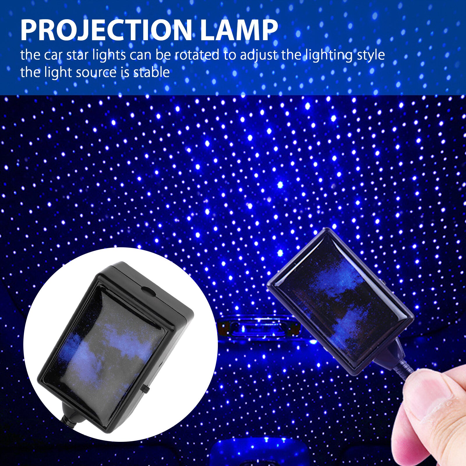 Car USB LED Projector Star Night Light Interior Roof Atmosphere Starrry Sky Lamp