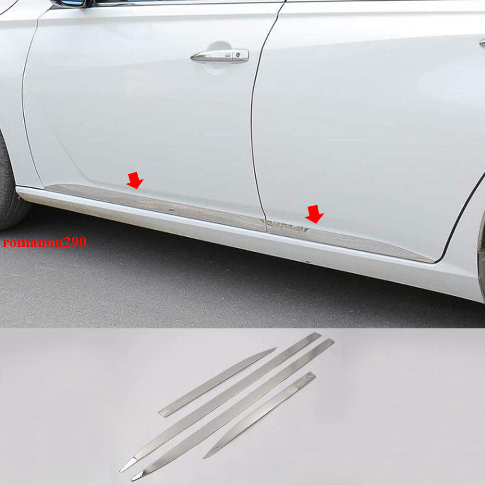 4P for Nissan Altima 2019-2022 Outside door body side molding chrome trim Steel