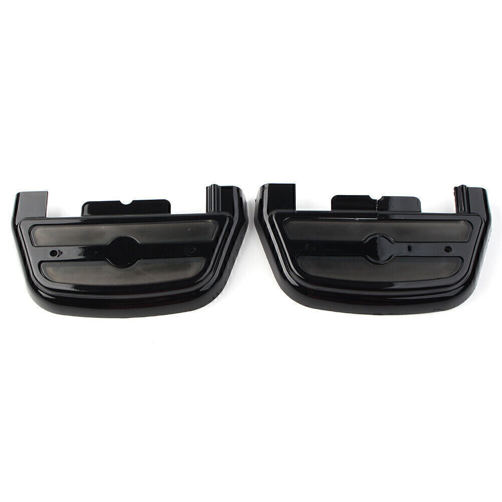 Black LED Light Passenger Footboard Cover for Harley Touring Road King