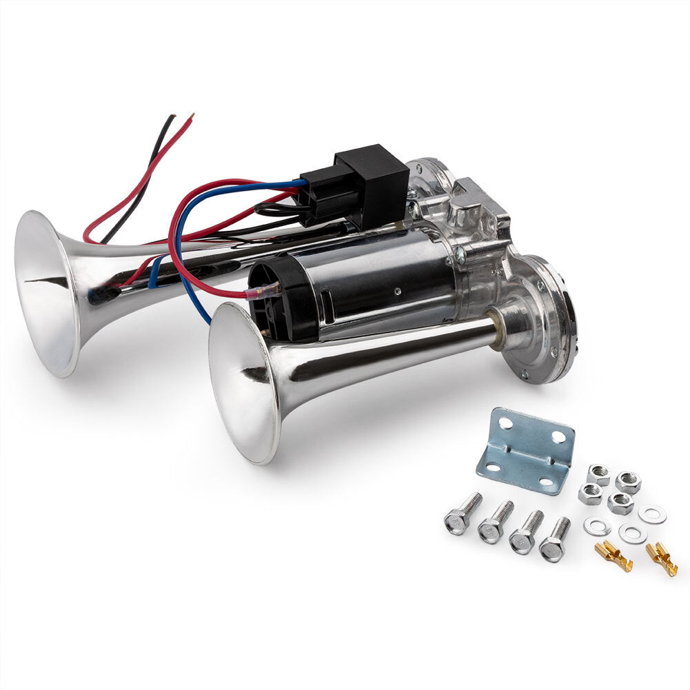 Dual Trumpet 600DB 12V Car Air Horn Dual Tone Boat Lorry Truck Train Speaker