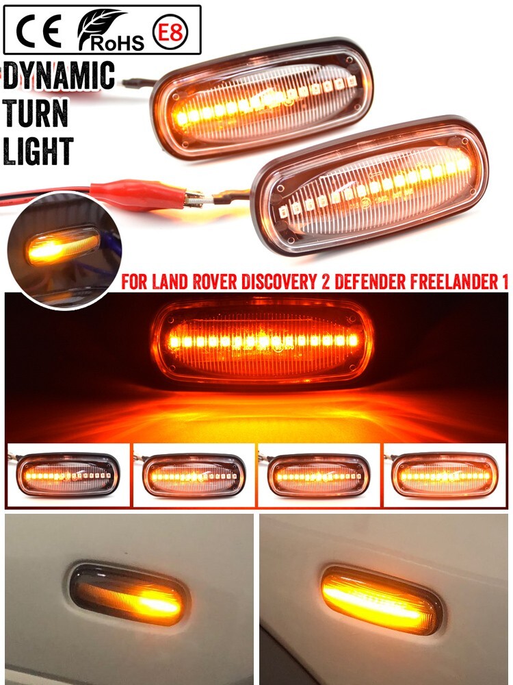 Dynamic Side Marker Turn Light for Land Rover Discovery 2 for Defender Freelander