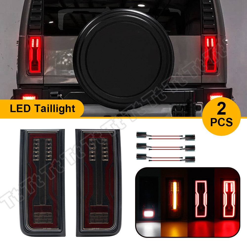 Rear LED taillights with turn signals and reverse brake lights are applicable to 2005-2009 for Hummer H2 SUVs.