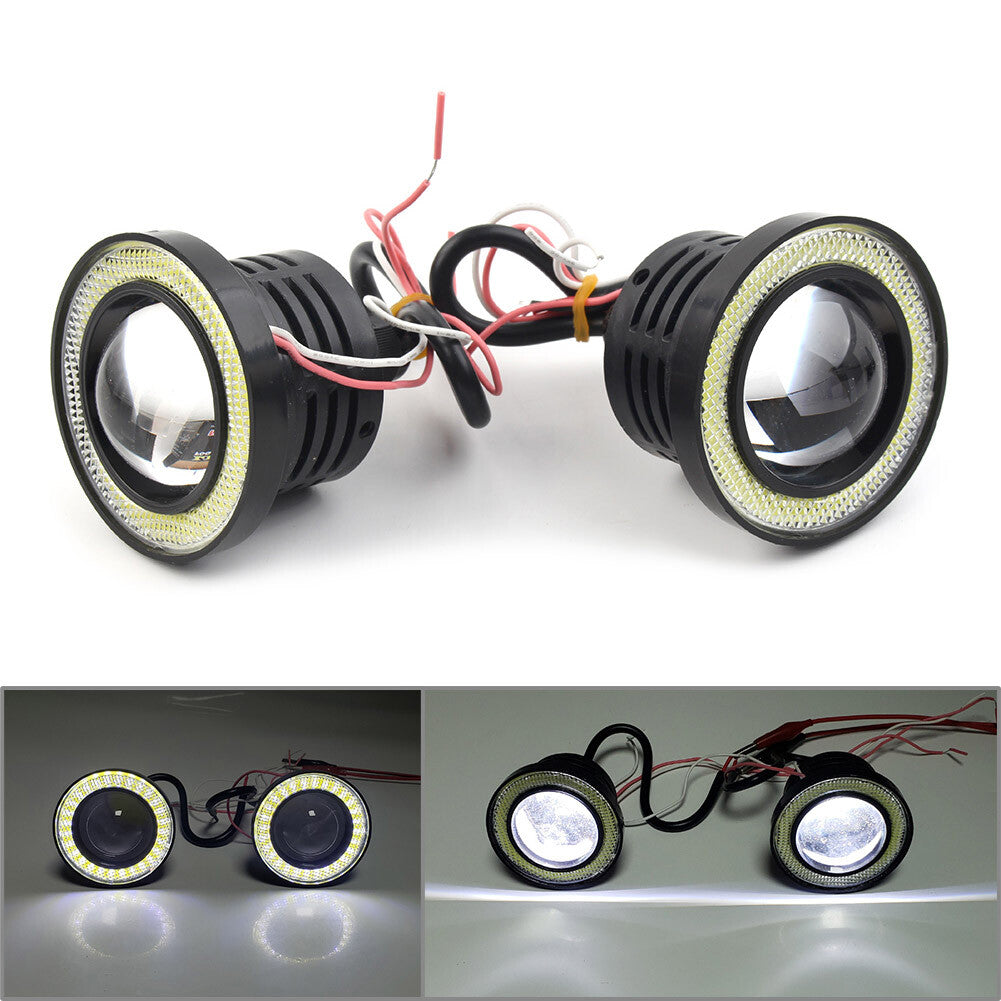 2x 2.5 30W LED COB Fog Driving Light Lamps Bulbs DRL Angel Eyes Waterproof