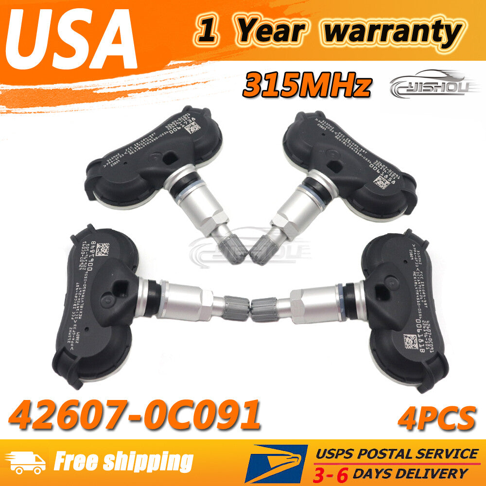 4pcs 315MHz Tire Pressure Sensor Fit for Toyota RAV4 2019-2023 Sequoia 2018-19 TPMS