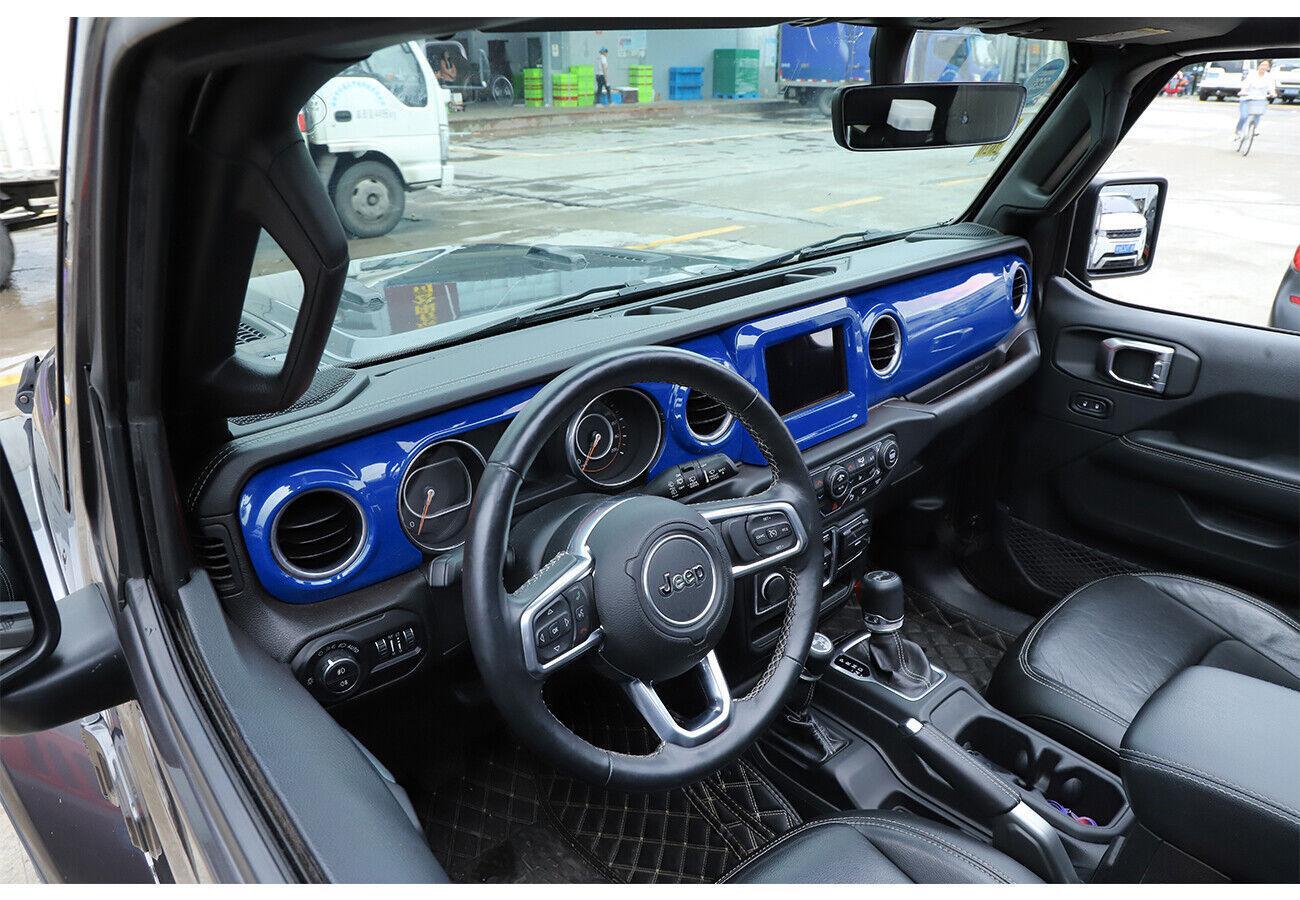 for Jeep for Wrangler JL JT 2018-23 Blue Central Control Instrument GPS Panel Trim