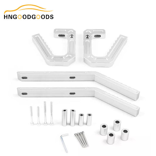 Silver Rear + Front Roof Grab Bar Pull Handle Kit for 07-18 for Jeep for Wrangler JK