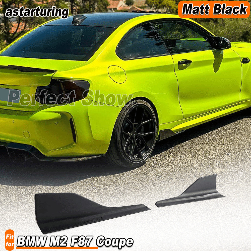 Matte Black Side Skirt Splitters Lip Spoilers Fit for BMW F87 M2 Coupe 2016-2020
