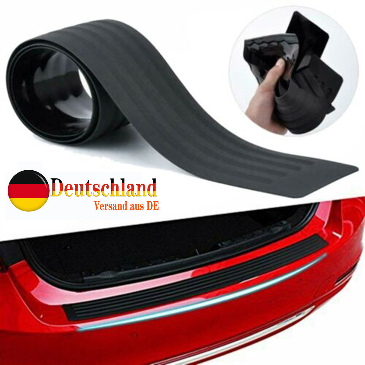 Load sill guard rubber plastic bumpers car paint protection universal 90 cm de