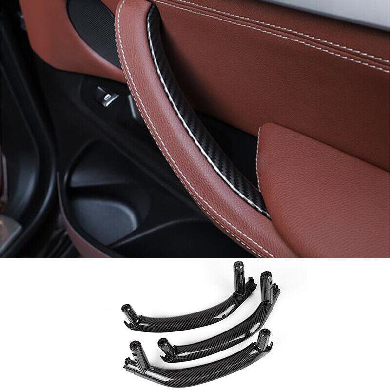 for BMW X5 X6 2014-2018 ABS Carbon Fiber Interior Door Handle Cover Trim 3PCS