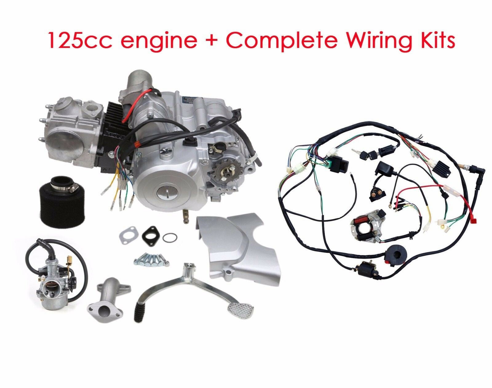 125cc Semi-Auto Engine Motor Reverse ATV Quad Dirt Bike Buggy Tricycle Go kart