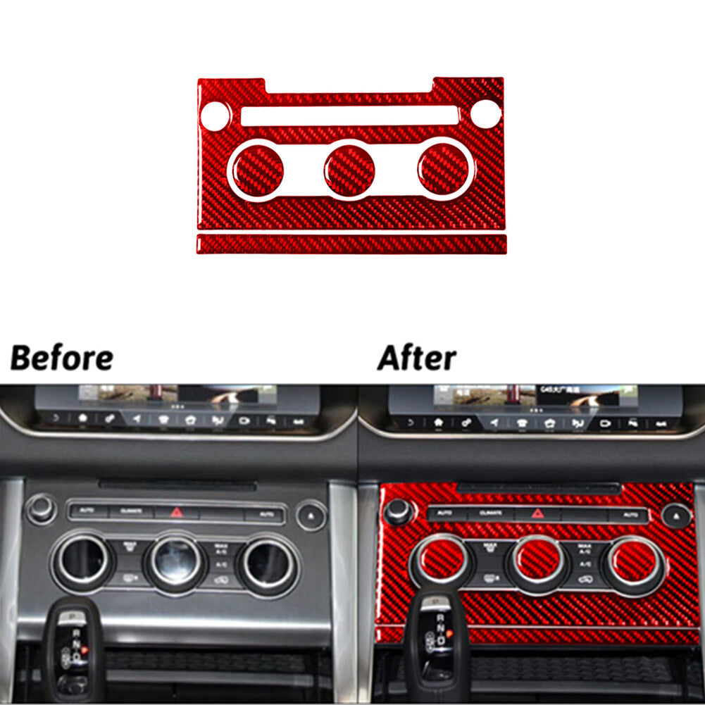 5Pcs Red Carbon Fiber A/C Control Panel Trim For Land for Range Rover Sport 2014-17