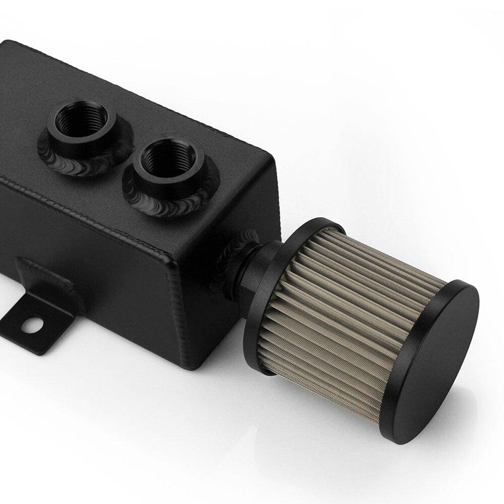 1L Car Oil Catch Can Tank Fuel Tanks Aluminum with Breather Filter Drain Tap