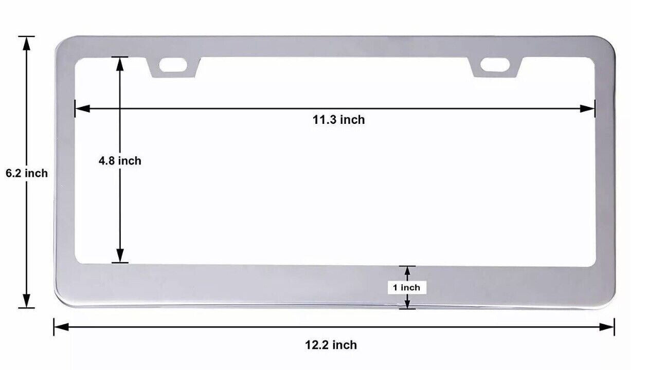 2-piece car license plate frame cover, rear boot screw cap, chrome alloy for Chrysler