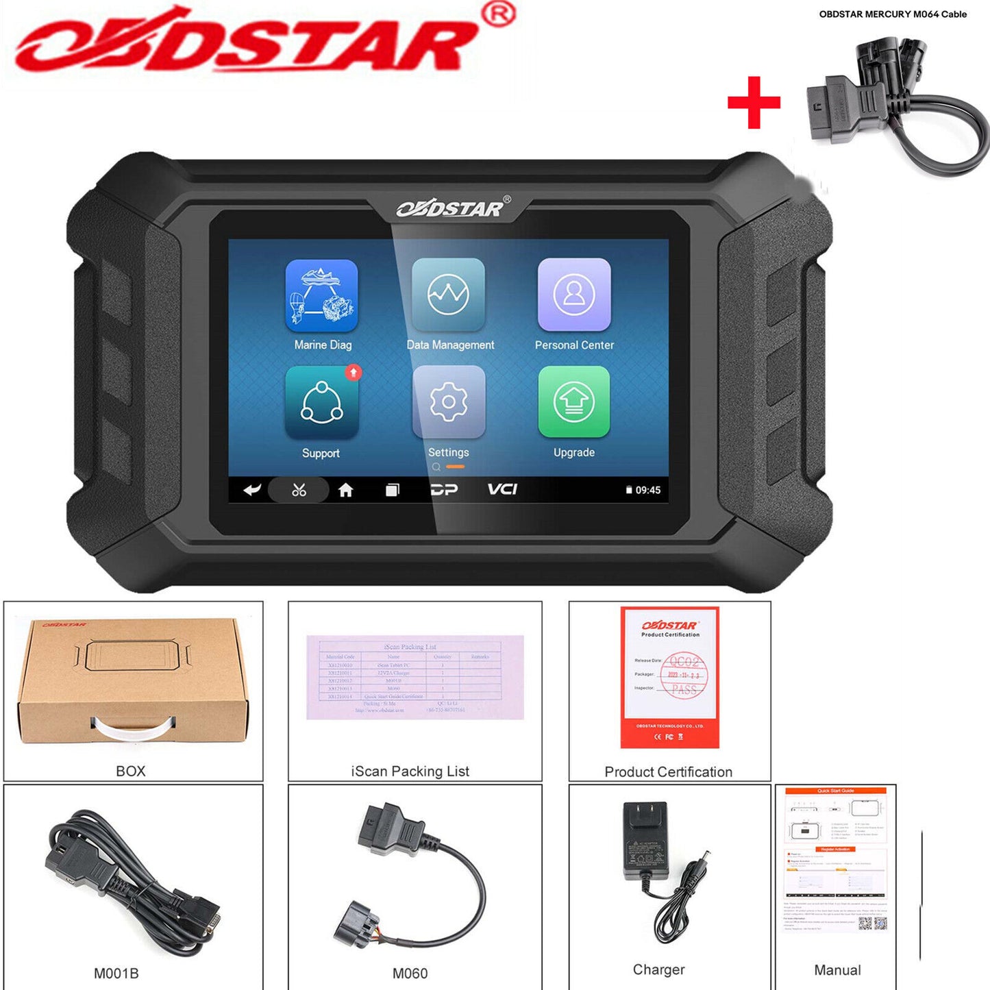 OBDSTAR ISCAN Marine Diagnostic Scanner Tool Code Clearing + for MERCURY M064 Cable