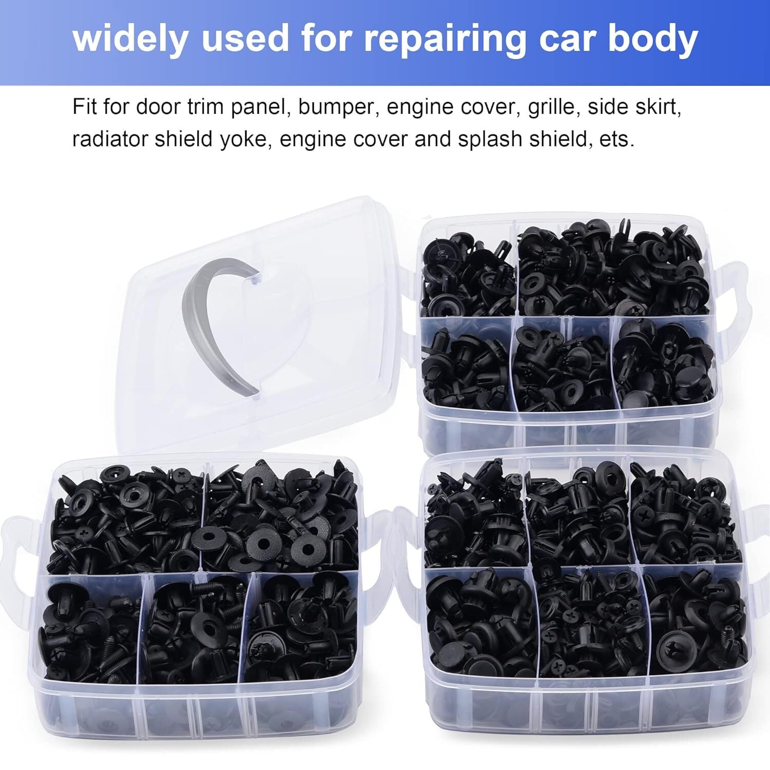 620-piece pack of car body clips, mudguards, and plastic rivets - Car body clips for