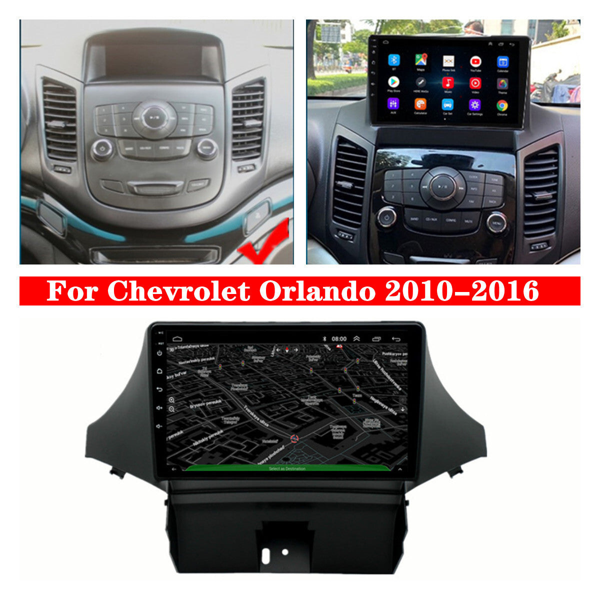 9 Android12 Stereo Radio GPS Navigation WIFI FM for Chevrolet Orlando 2010-2016