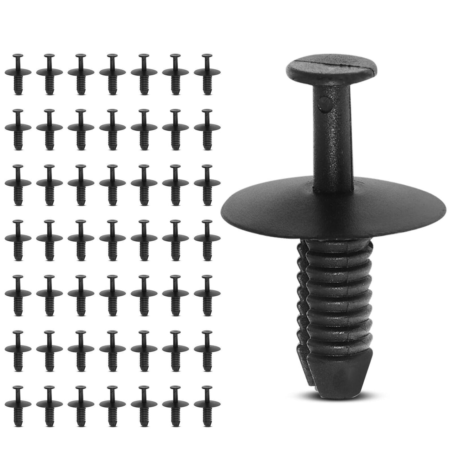 50Pcs 6.3mm Hole Nylon Bumper Trim Retainer Clips Push-Type for BMW 3 5 7 Series
