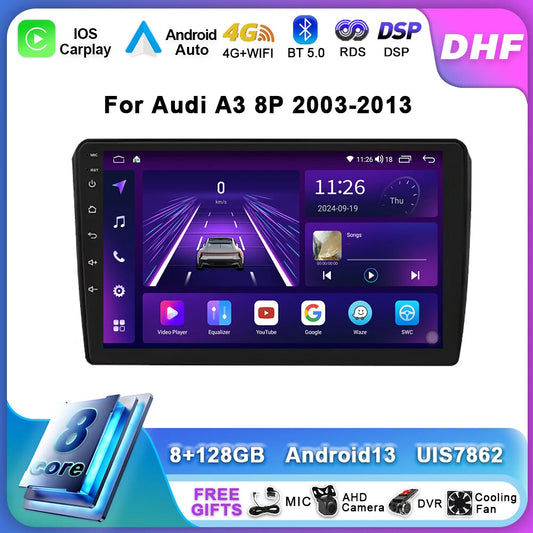 Android CarPlay Car Radio for Audi A3 8P S3 RS3 Sportback Player GPS Navi System