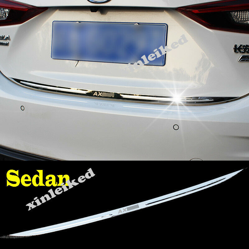 Stainles Rear Trunk Tail Gate Door Cover Trim for Mazda 3 AXELA Sedan 2014-2018