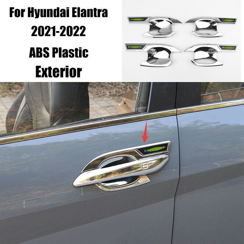 for Hyundai for Elantra 2021-2024 Chrome Exterior Side Door Bowl Molding Cover Trim