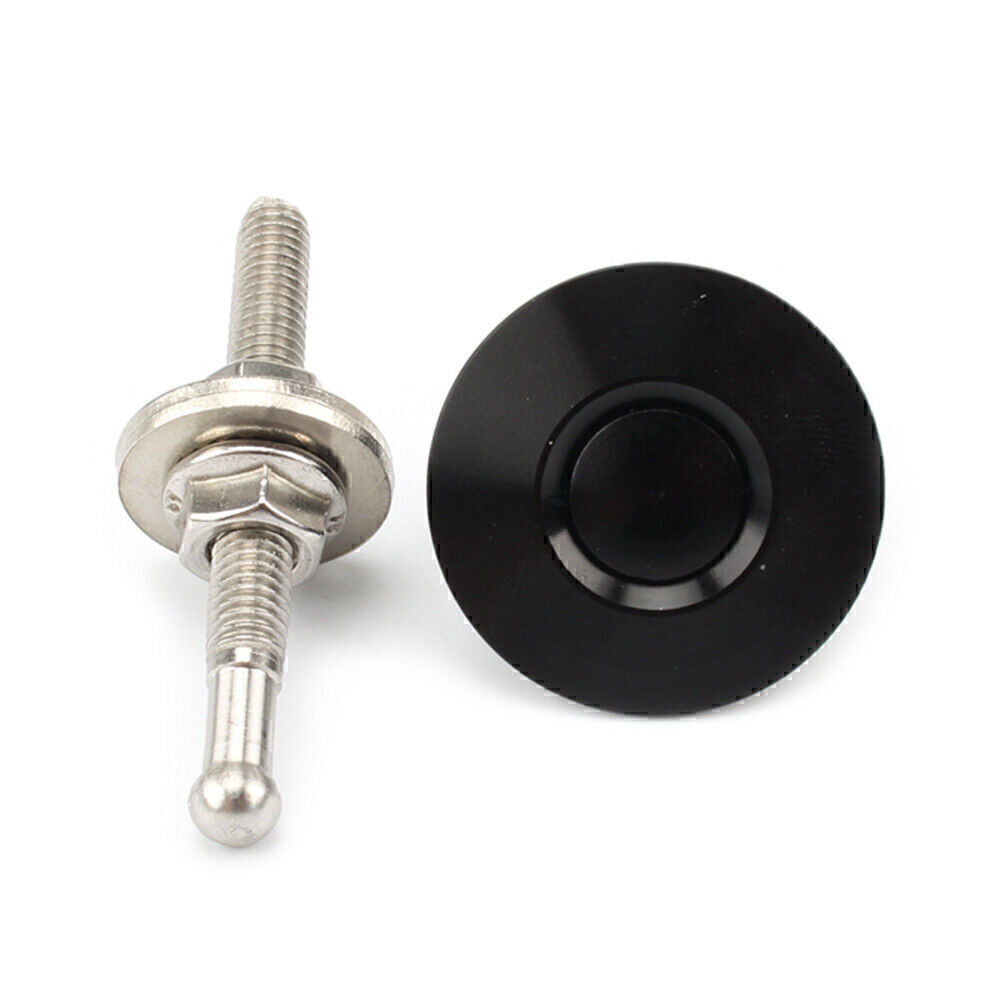 Universal Push Button Quick Release Hood Pins Bonnet Lock Clip Latch Bumper BLK