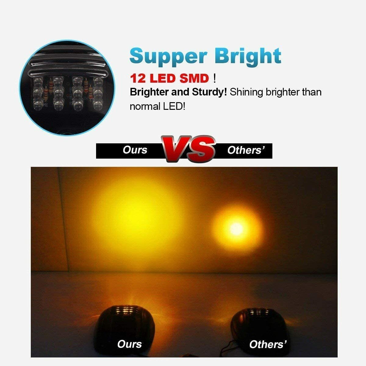 5 For Silverado 1500 2500 3500 Amber LED Roof Top Running Cab Marker Lights