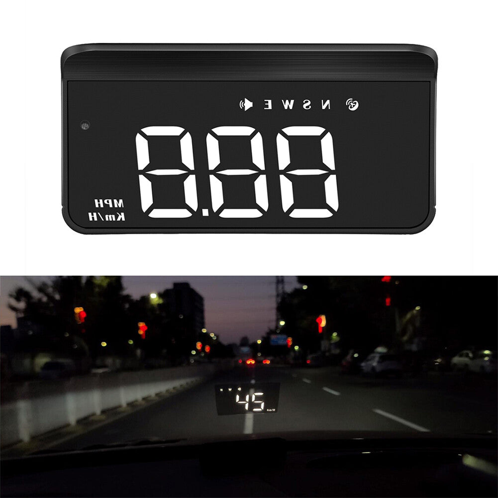 M1 GPS Speedometer Head Up Display MPH/KM Overspeed Tired Warning Alarm White