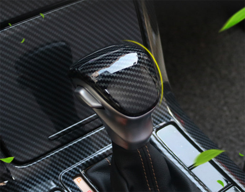 for Kia Forte 2019-2021 Carbon Fiber Central Console Gear Shift Knob cover Trim