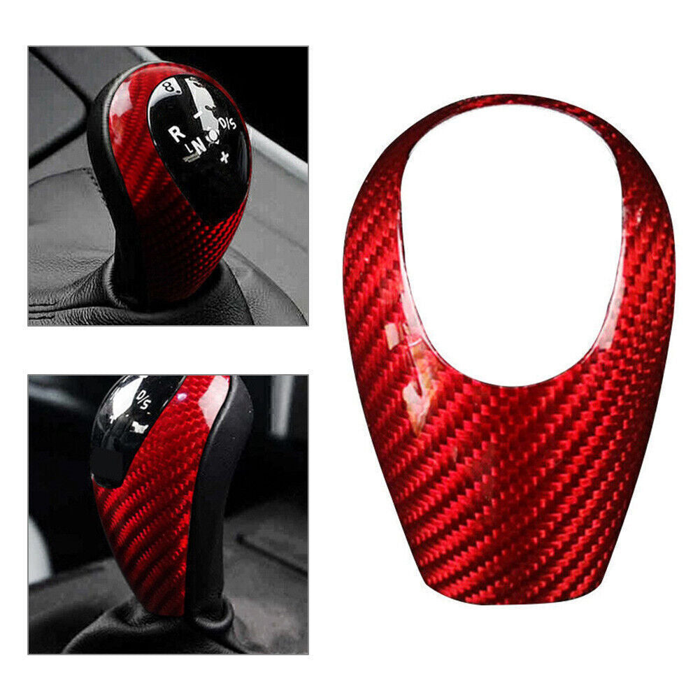 Carbon Fiber Car Interior Gear Shift Knob Cover Trim for BMW M Series M5/6/3 Red