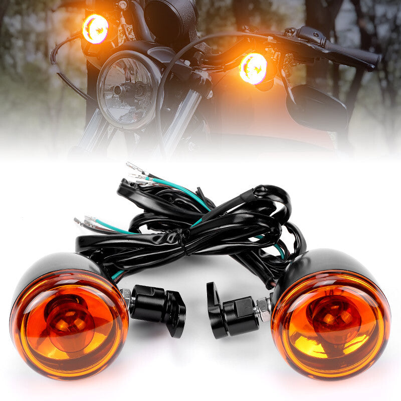 Front Turn Signal Indicator Lights For Dyna Softail Sportster 883 1200