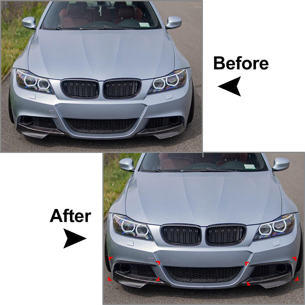 Front Bumper Fog Light Splitter Lip Spoiler Guard Cover for BMW 3 Series E90 E91