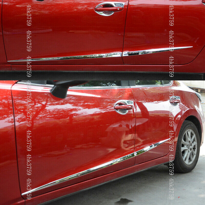for Mazda 3 Axela Sedan 2014-2018 Chrome Body Side Door Trim Molding Cover Steel