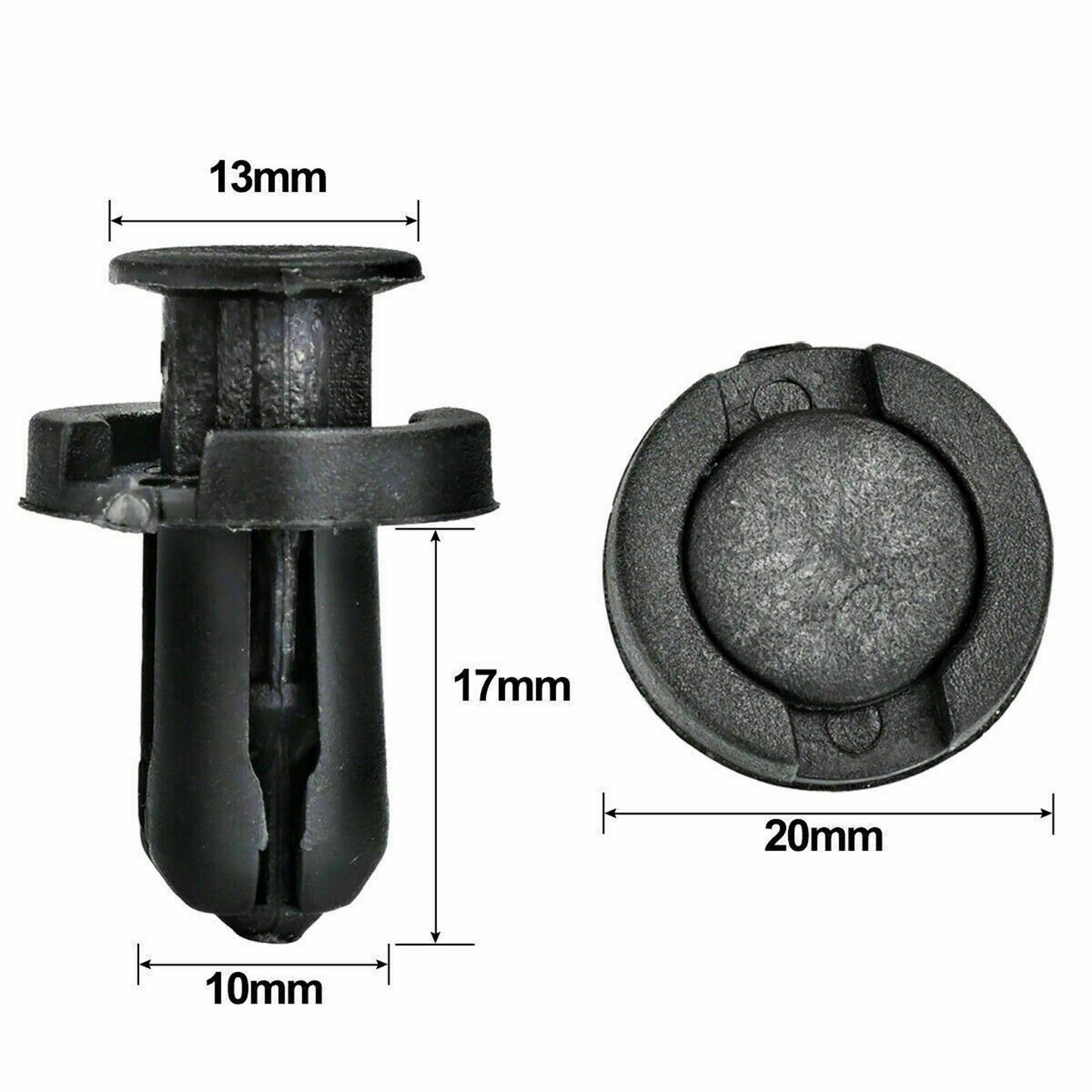 20Pcs Bumper Clips 10mm Hood Fender Push Rivets Retainer Fasteners for Honda 1