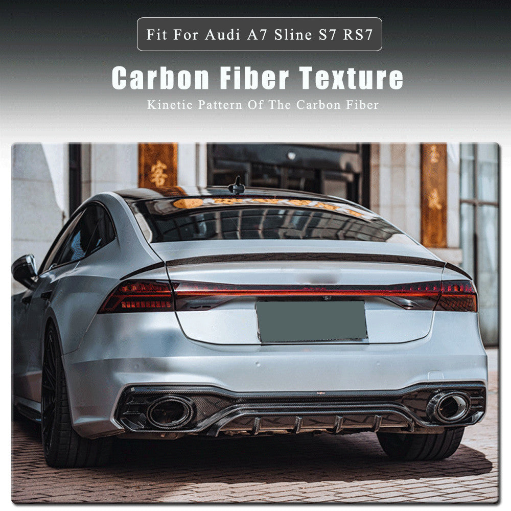 for Audi A7 / Sline/ S7 RS7 Sportback Carbon Fiber Rear Trunk Spoiler Wing Lip