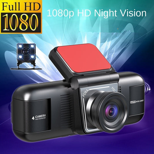 4 Channel Dash Cam Driving Recorder Car Front Rear Camera G-Sensor Night Vision