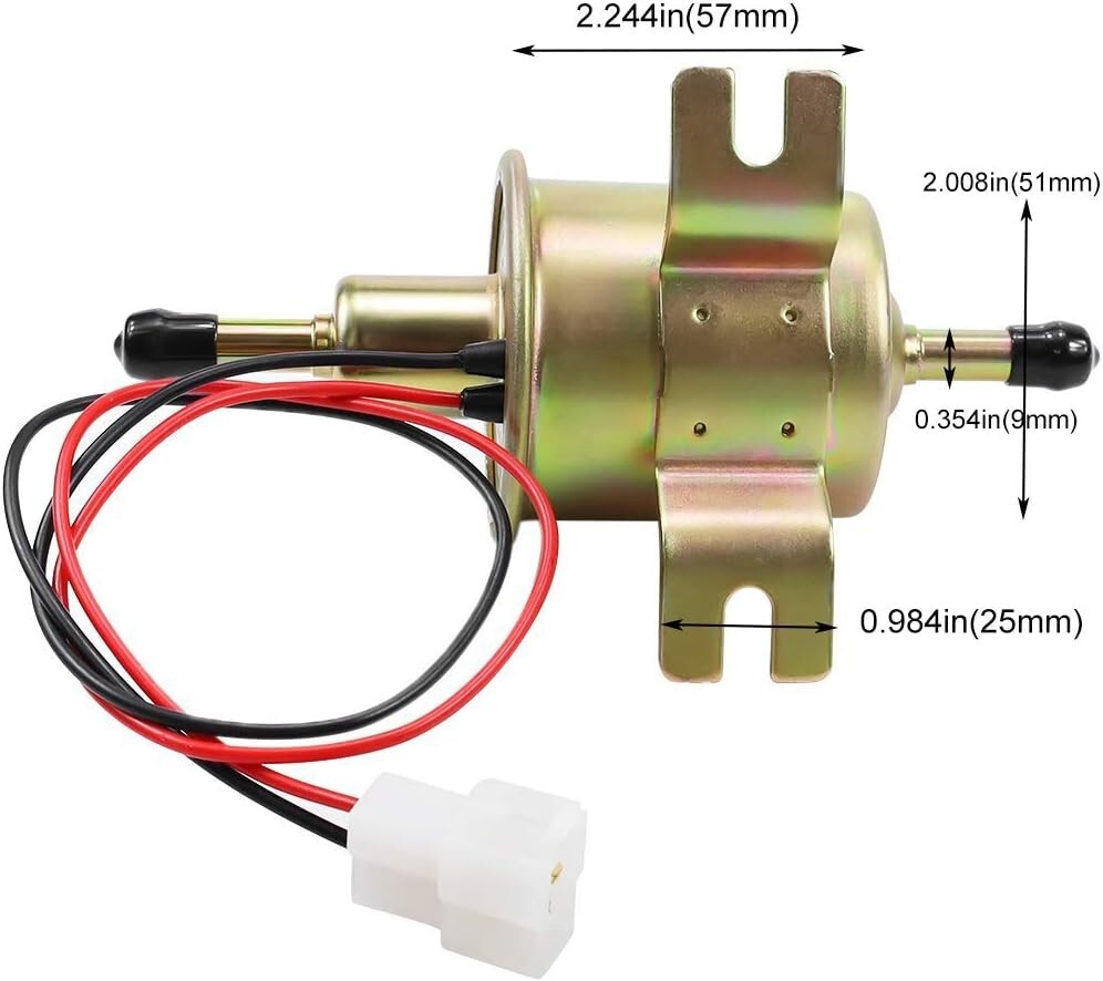 Fuel Pump 12V for Lawn Mower Carburetor Gas Diesel Engine 2.5-4psi HEP-02A