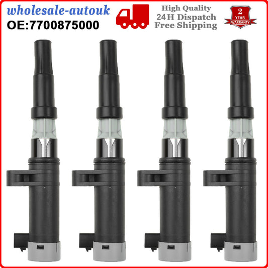 4PCS Ignition Coils for Nissan for Renault Clio Laguna Megane Scenic 1.4 1.6 1.8 2.0