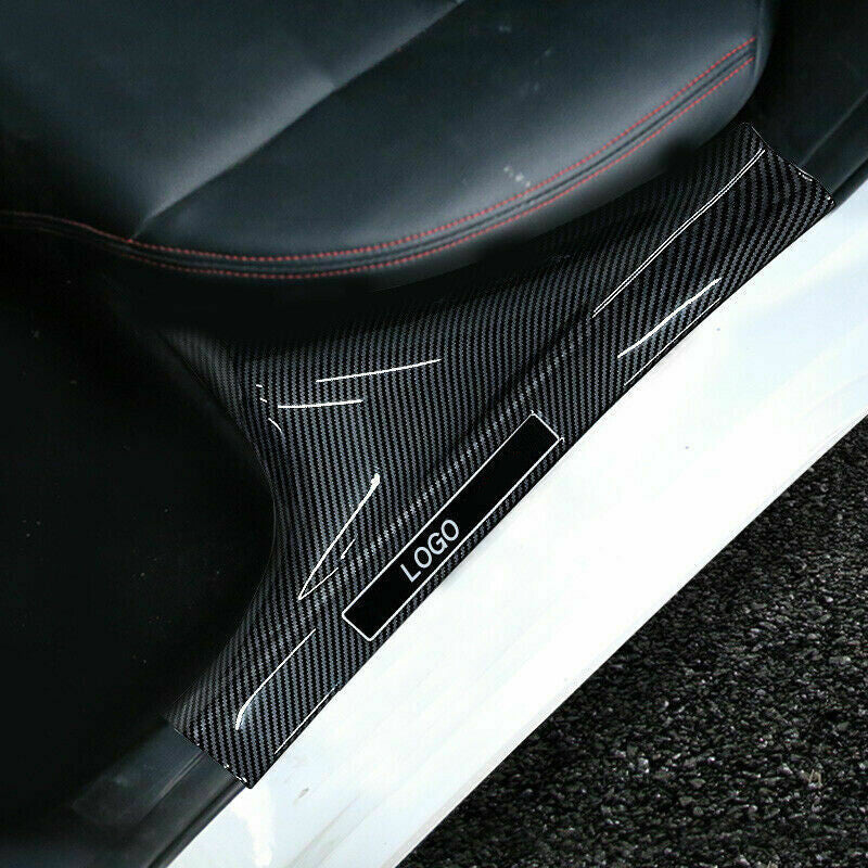 for Honda for Civic Sedan 2022-2023 Carbon Fiber Inner Door Sill Scuff Plate Guard4