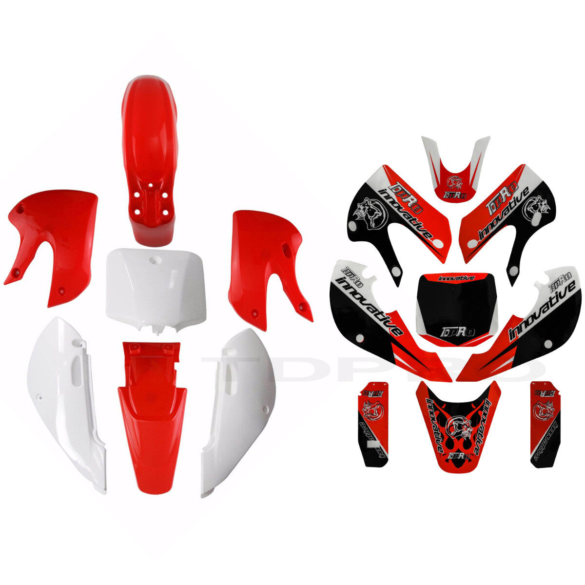 Plastic mudguard sticker graphic kit for Kawasaki KLX110 KX65 pit bike DRZ110