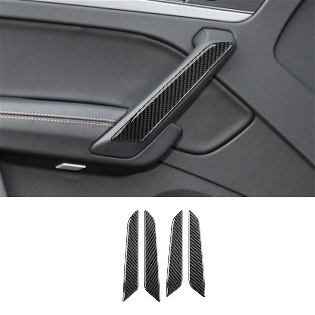 4Pcs for Audi Q5 2018-2021 Carbon Fiber Interior Door Armrest Panel Cover Trim