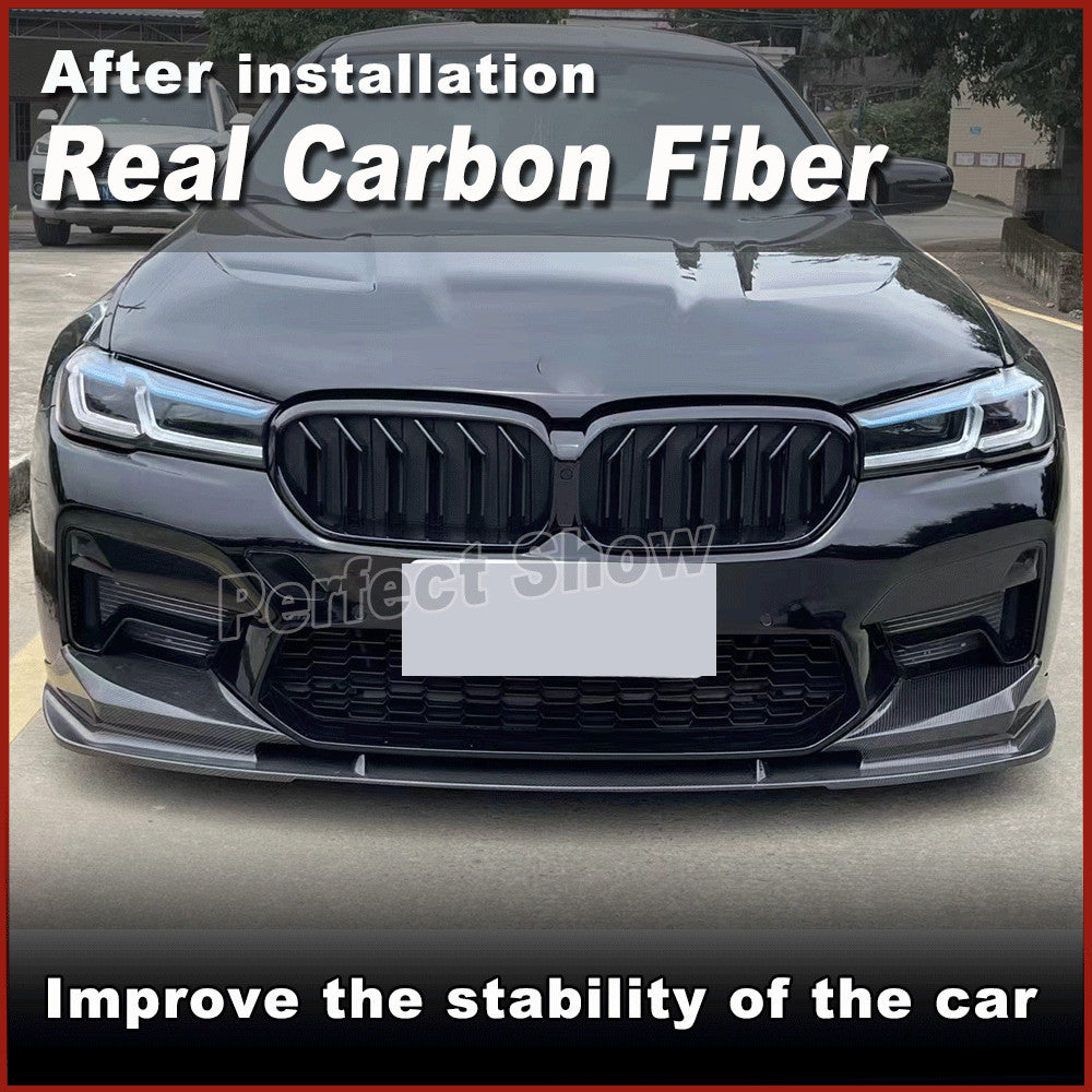 for BMW 5 Series F90 M5 LCI 2021-2022 Real Carbon Fiber Front Bumper Lip Spoiler