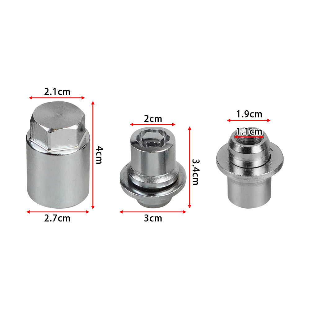 34mm Wheel Lock Lug Nuts Kit M12x1.5 for 2000-2024 for Toyota Anti-theft 00276-00901