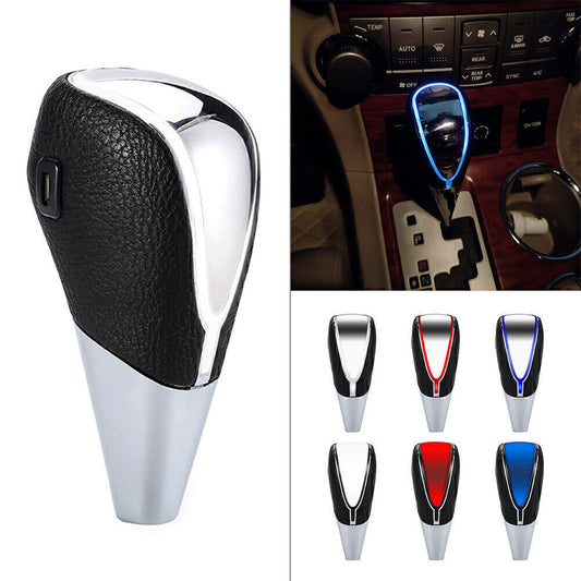 Universal Car Gear Shift Knob Blue LED Light Touch Activated Sensor USB Charge